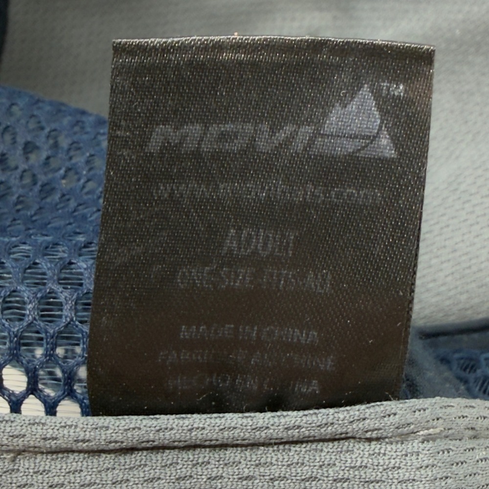 Movi EVRYday Striped Trucker Hat Navy Blue Yellow Orange Mountain Logo Mesh Cap‎ - Picture 11 of 12